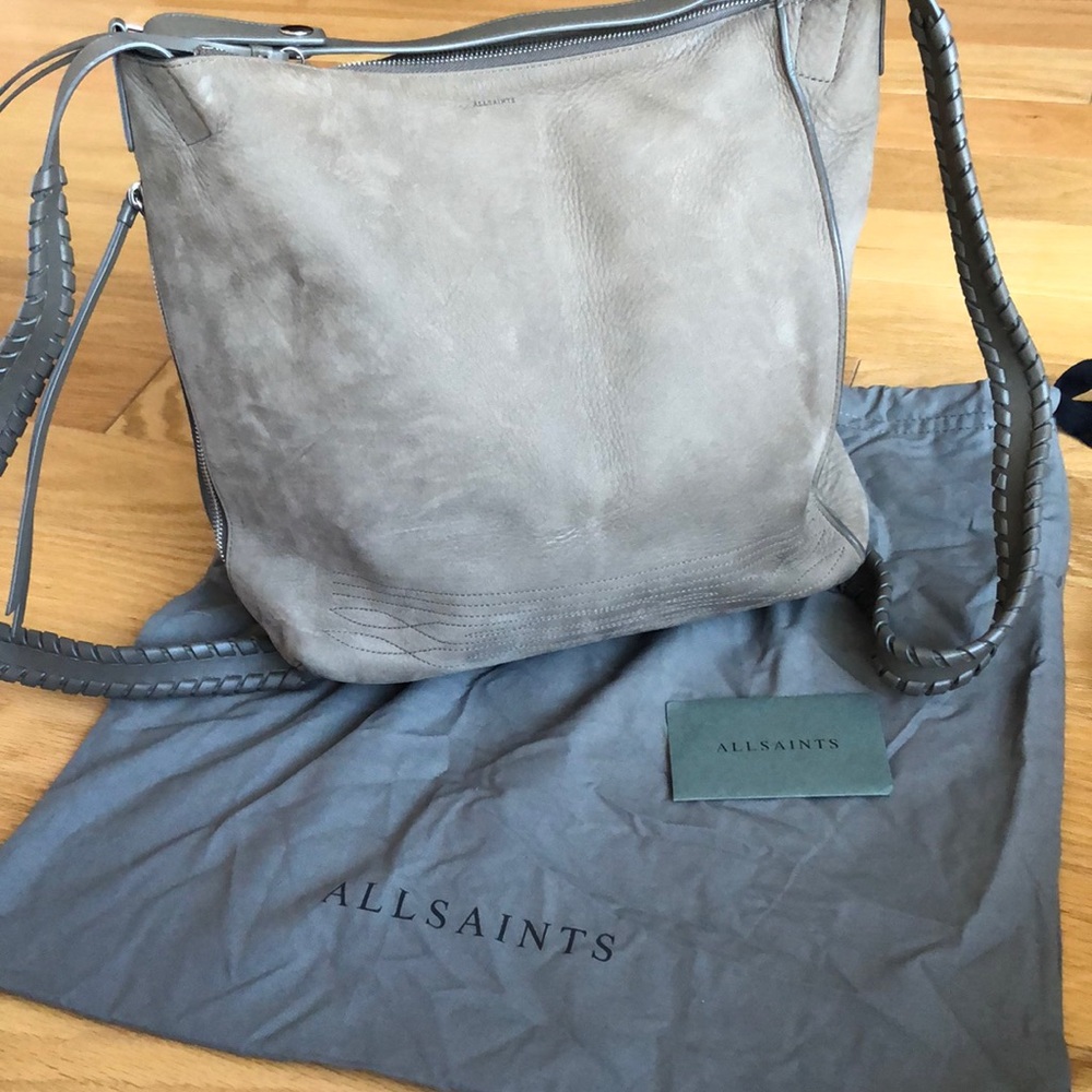 Allsaints suede Cooper convertible backpack purse